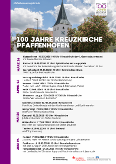 Programm 100 Jahre Kreuzkirche